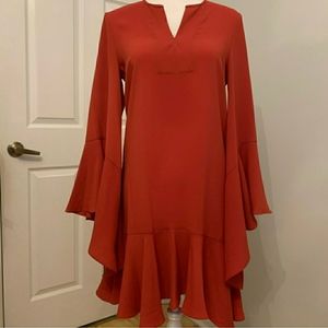BCBG Max Azria Bell Sleeve Flare Dress
